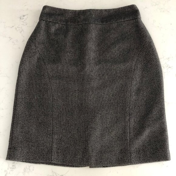 Banana Republic Birdseye Hi Waisted Lined Poly Rayon Pencil Skirt Brown Sz 4 - Picture 2 of 10